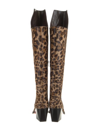 Christian Louboutin Calf Hair Animal Print Boots