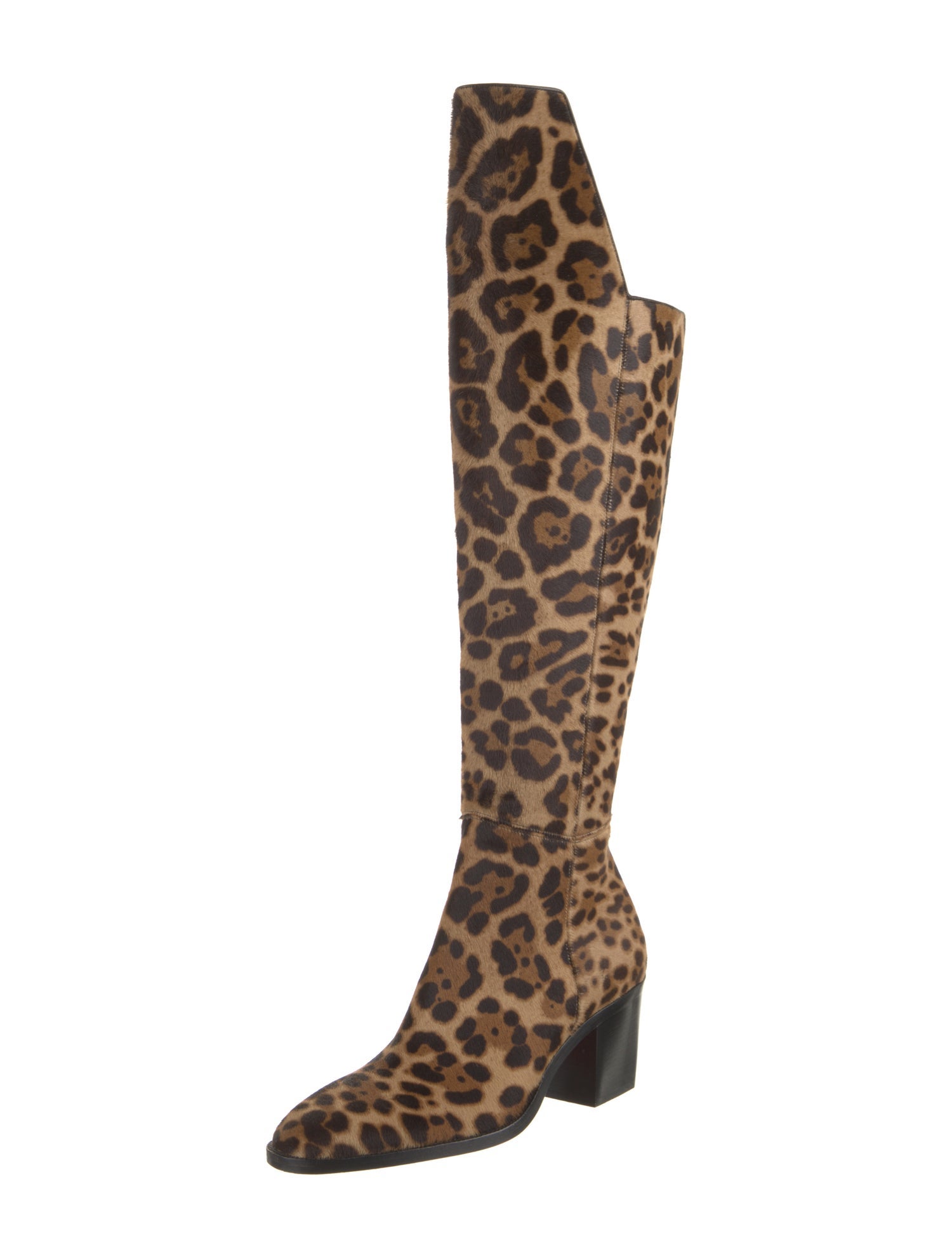 Christian Louboutin Calf Hair Animal Print Boots