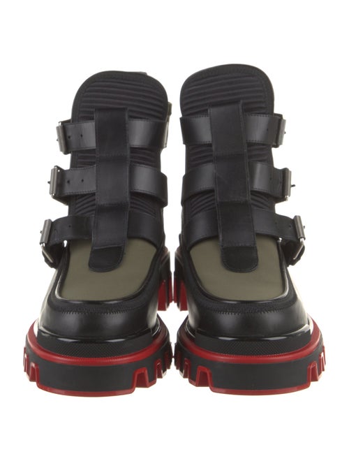 Christian Louboutin Neoprene Leather Trim Embellishment Hiking Boots