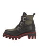 Christian Louboutin Neoprene Leather Trim Embellishment Hiking Boots