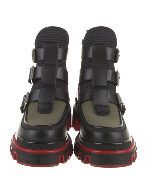 Christian Louboutin Neoprene Leather Trim Embellishment Hiking Boots