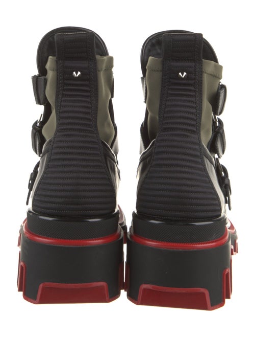 Christian Louboutin Neoprene Leather Trim Embellishment Hiking Boots