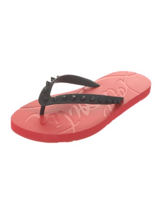 Christian Louboutin Rubber Studded Accents Flip Flops