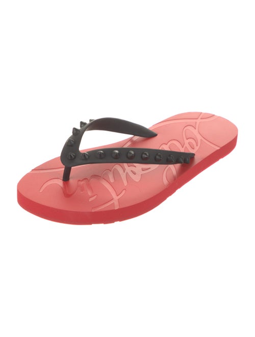 Christian Louboutin Rubber Studded Accents Flip Flops