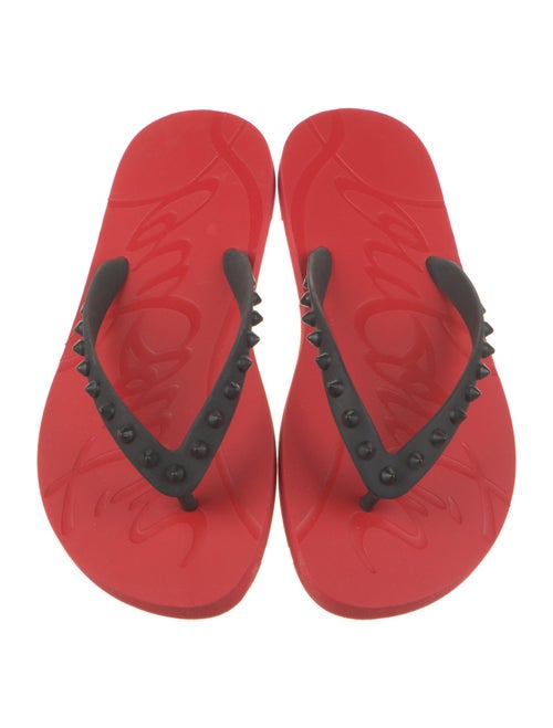 Christian Louboutin Rubber Studded Accents Flip Flops