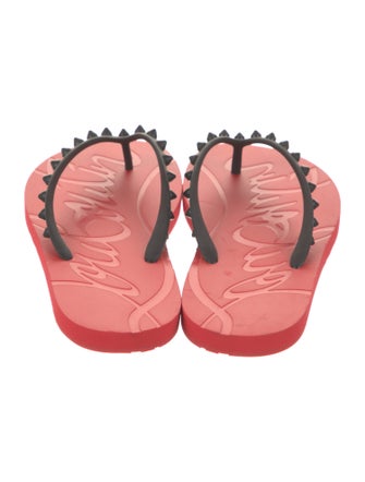 Christian Louboutin Rubber Studded Accents Flip Flops