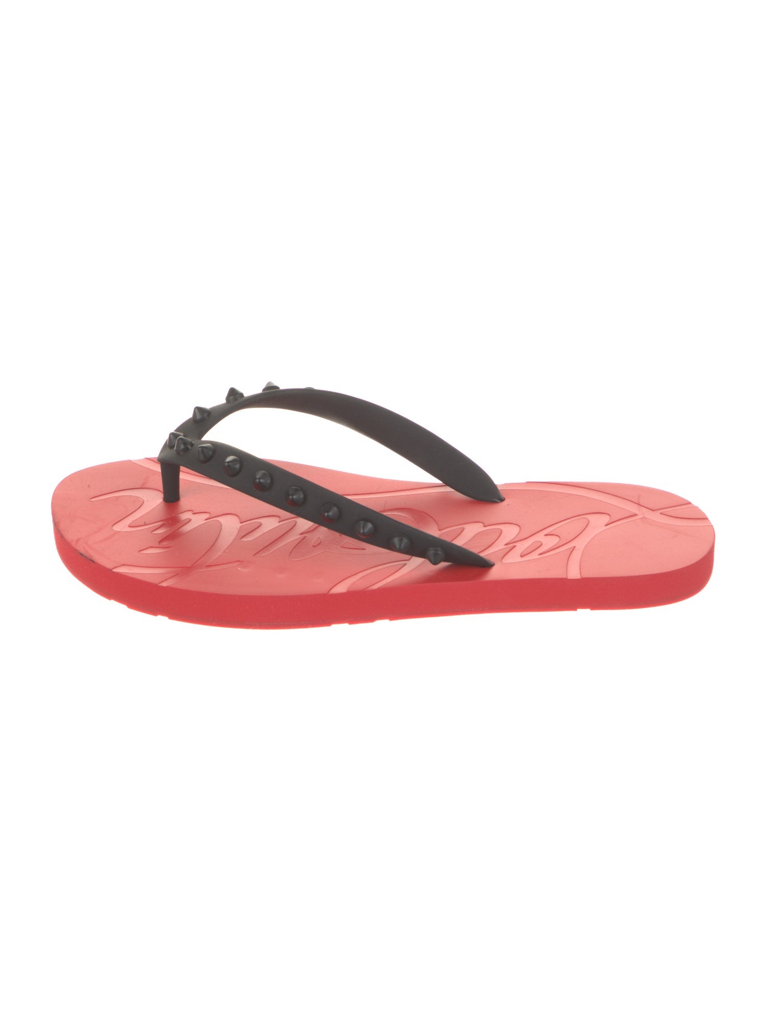 Christian Louboutin Rubber Studded Accents Flip Flops