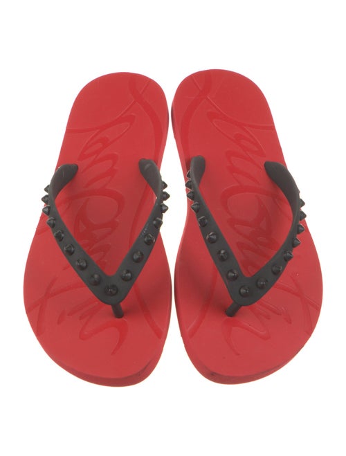 Christian Louboutin Rubber Studded Accents Flip Flops