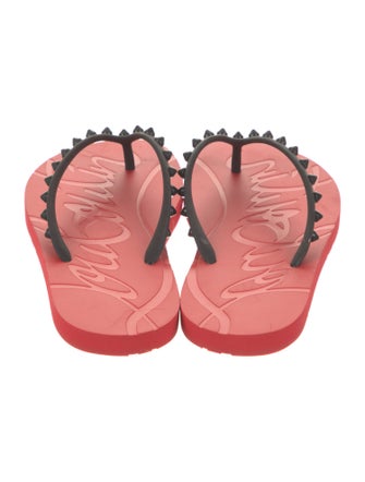Christian Louboutin Rubber Studded Accents Flip Flops