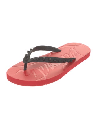 Christian Louboutin Rubber Studded Accents Flip Flops