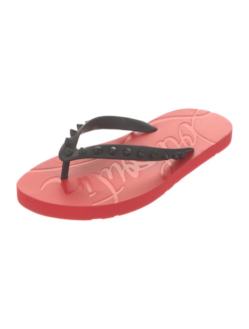 Christian Louboutin Rubber Studded Accents Flip Flops