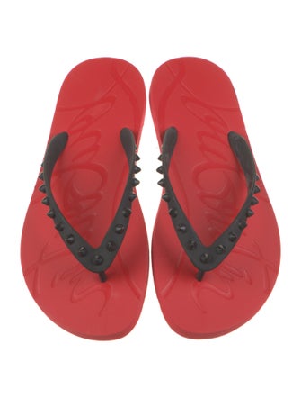 Christian Louboutin Rubber Studded Accents Flip Flops