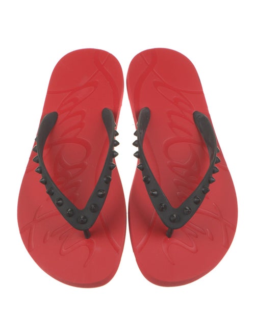 Christian Louboutin Rubber Studded Accents Flip Flops