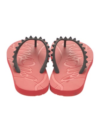 Christian Louboutin Rubber Studded Accents Flip Flops