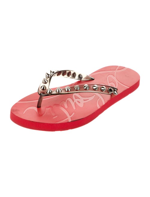Christian Louboutin Rubber Studded Accents Flip Flops