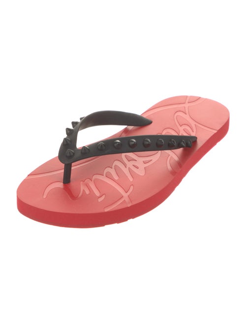 Christian Louboutin Rubber Studded Accents Flip Flops