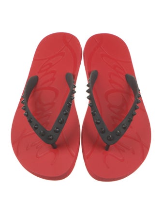 Christian Louboutin Rubber Studded Accents Flip Flops
