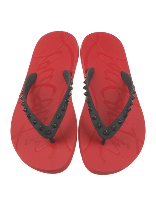 Christian Louboutin Rubber Studded Accents Flip Flops