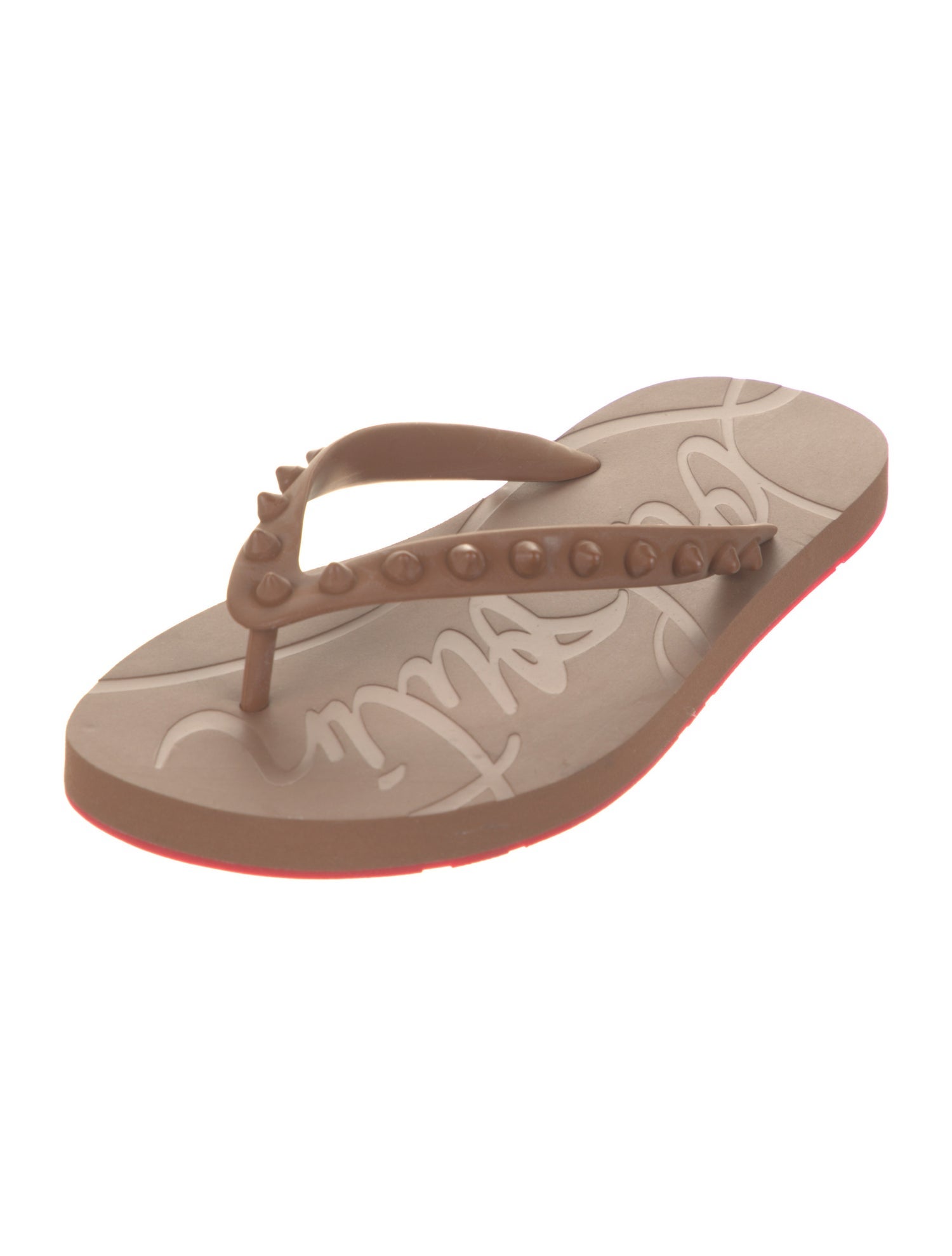 Christian Louboutin Rubber Studded Accents Flip Flops