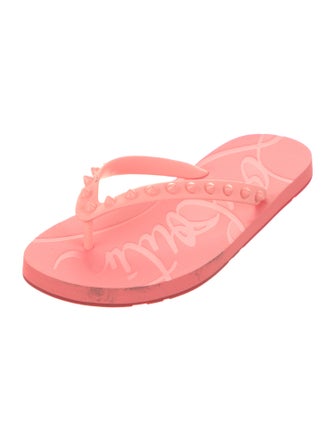 Christian Louboutin Rubber Studded Accents Flip Flops