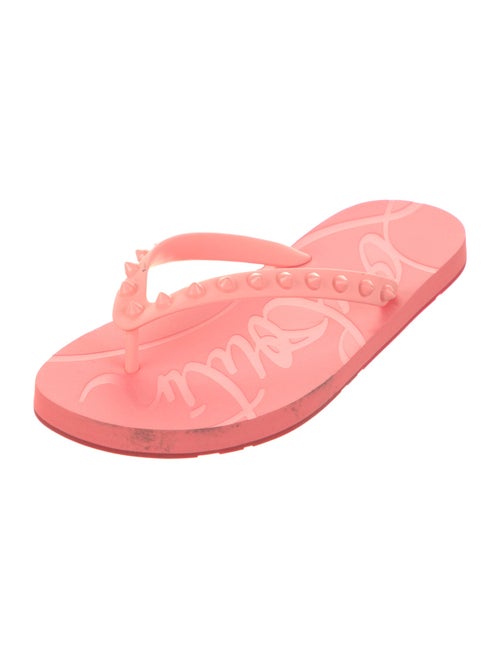 Christian Louboutin Rubber Studded Accents Flip Flops