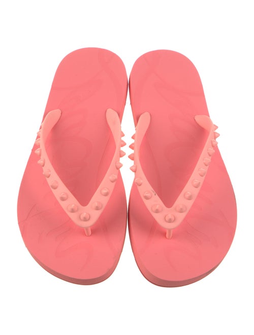 Christian Louboutin Rubber Studded Accents Flip Flops