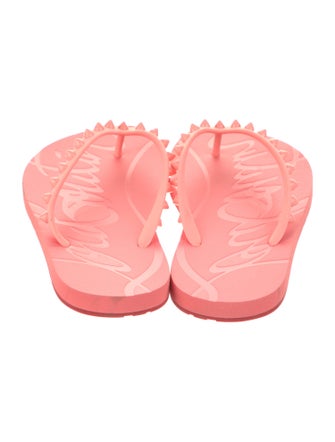 Christian Louboutin Rubber Studded Accents Flip Flops