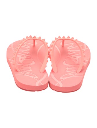 Christian Louboutin Rubber Studded Accents Flip Flops