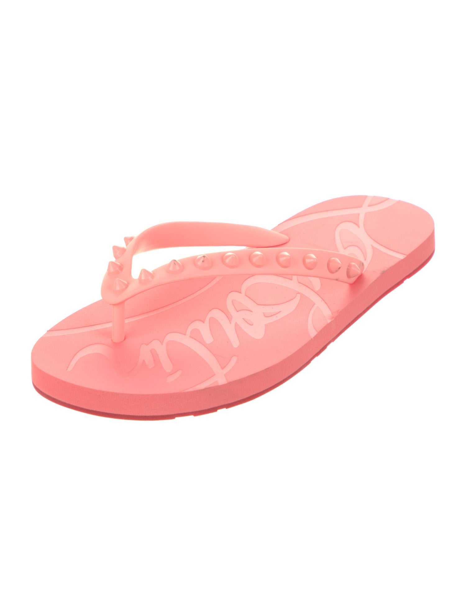 Christian Louboutin Rubber Studded Accents Flip Flops