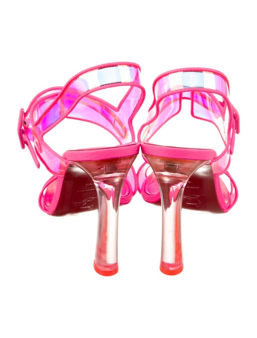 Christian Louboutin PVC Leather Trim Embellishment Slingback Sandals