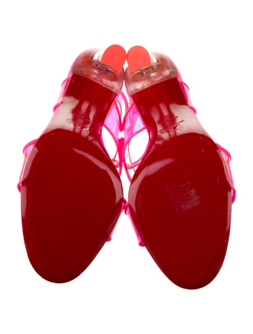 Christian Louboutin PVC Leather Trim Embellishment Slingback Sandals