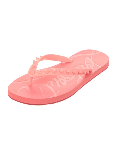 Christian Louboutin Rubber Studded Accents Flip Flops