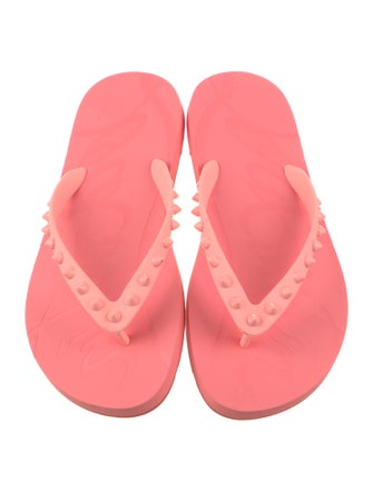 Christian Louboutin Rubber Studded Accents Flip Flops