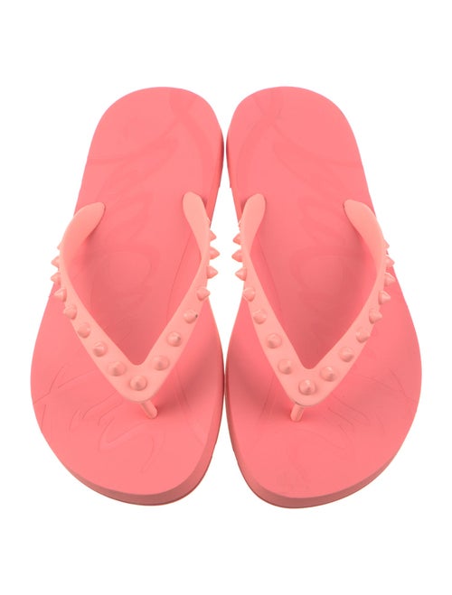 Christian Louboutin Rubber Studded Accents Flip Flops