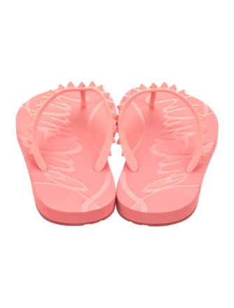 Christian Louboutin Rubber Studded Accents Flip Flops