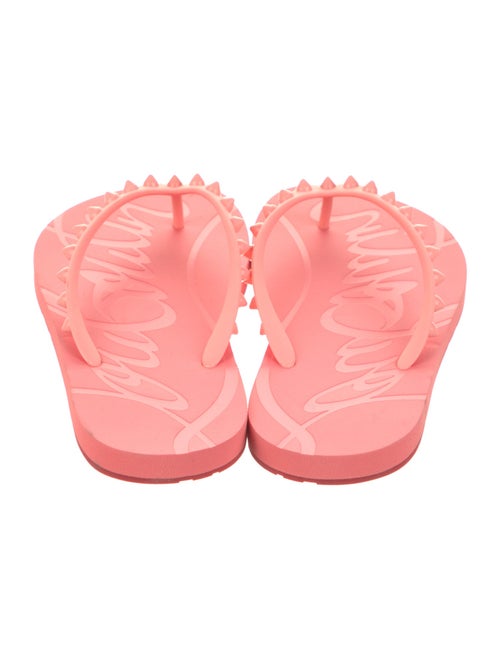 Christian Louboutin Rubber Studded Accents Flip Flops