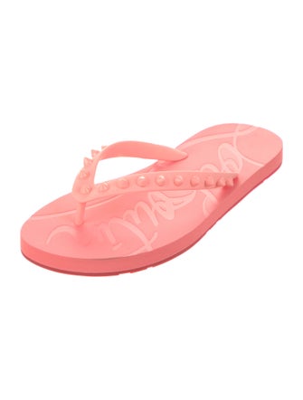 Christian Louboutin Rubber Studded Accents Flip Flops