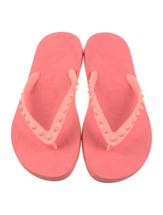 Christian Louboutin Rubber Studded Accents Flip Flops