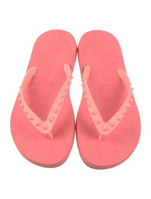 Christian Louboutin Rubber Studded Accents Flip Flops