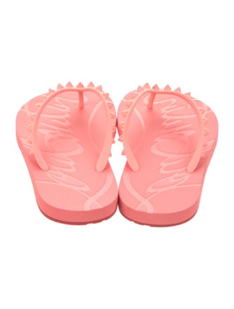 Christian Louboutin Rubber Studded Accents Flip Flops