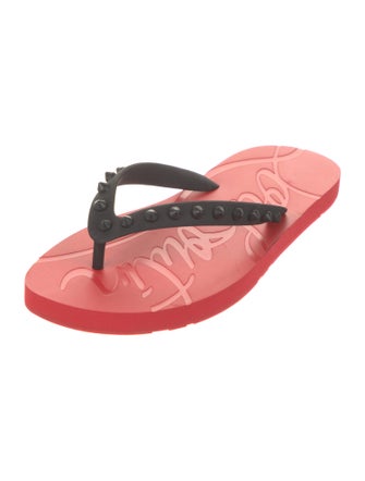 Christian Louboutin Rubber Studded Accents Flip Flops