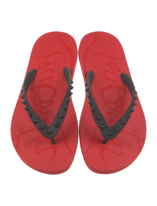 Christian Louboutin Rubber Studded Accents Flip Flops