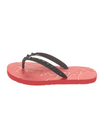 Christian Louboutin Rubber Studded Accents Flip Flops