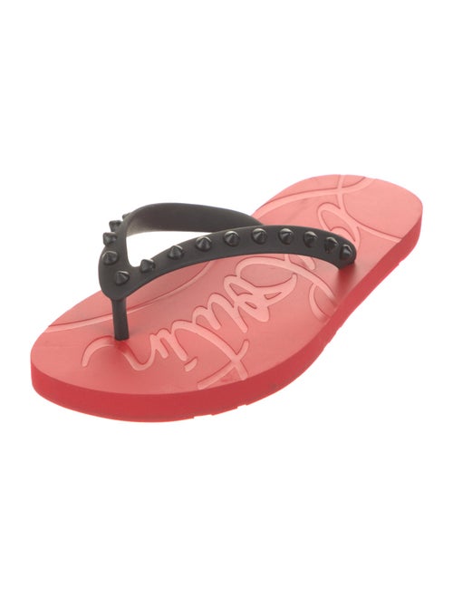 Christian Louboutin Rubber Studded Accents Flip Flops