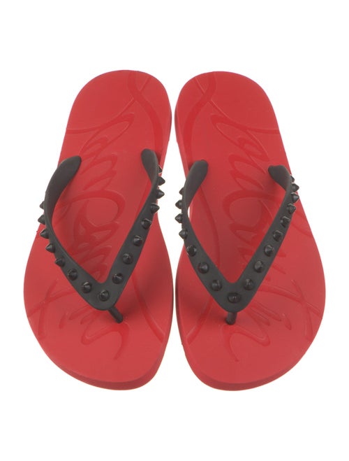 Christian Louboutin Rubber Studded Accents Flip Flops