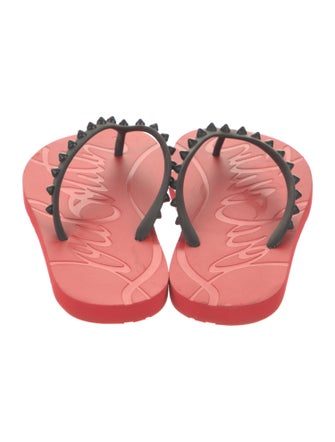 Christian Louboutin Rubber Studded Accents Flip Flops