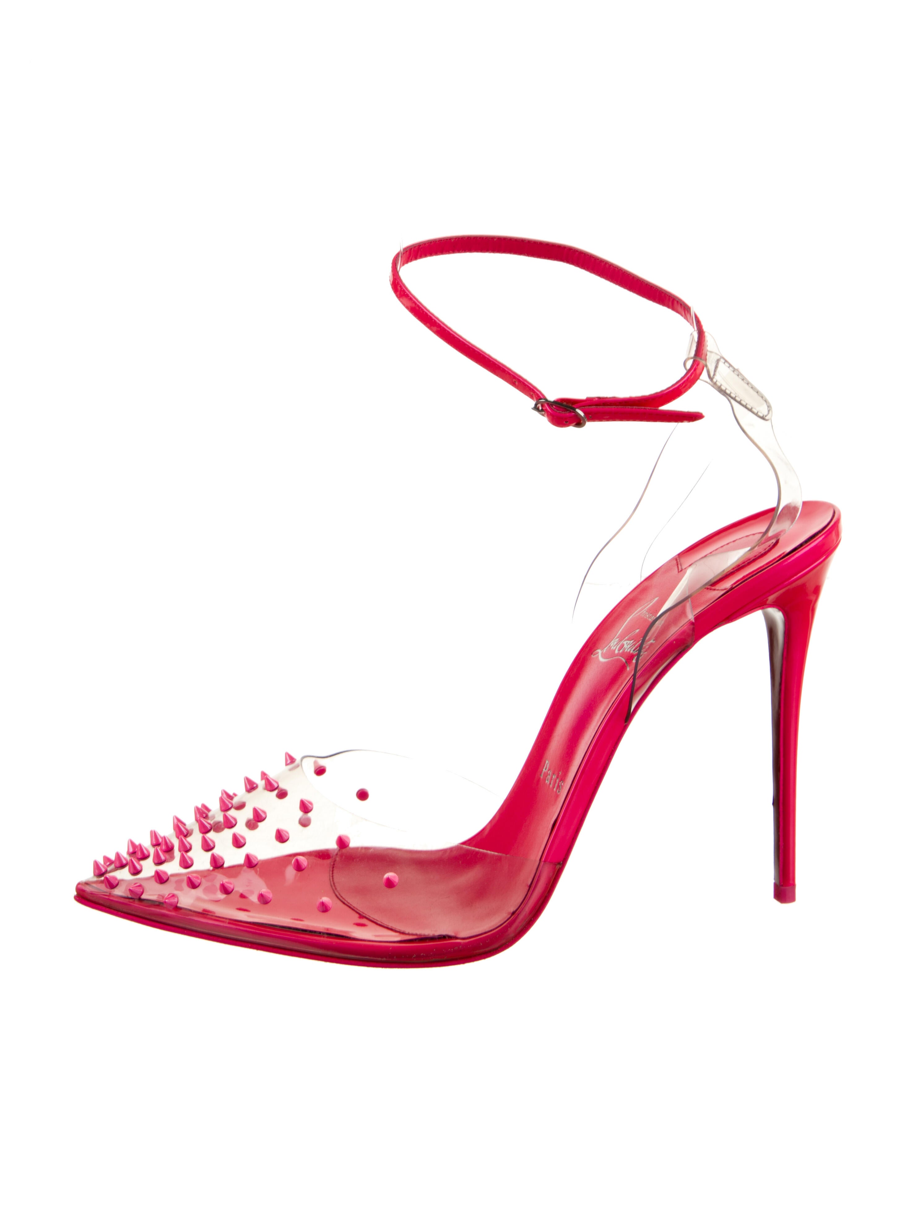 Christian Louboutin Spike Accents PVC Slingback Pumps