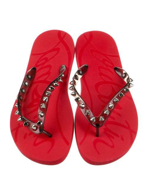 Christian Louboutin Rubber Studded Accents Slides