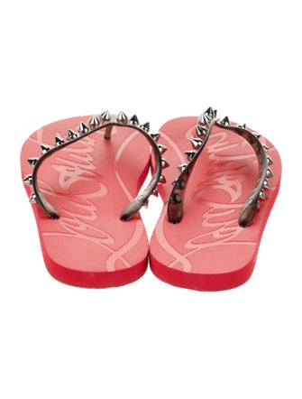 Christian Louboutin Rubber Studded Accents Slides