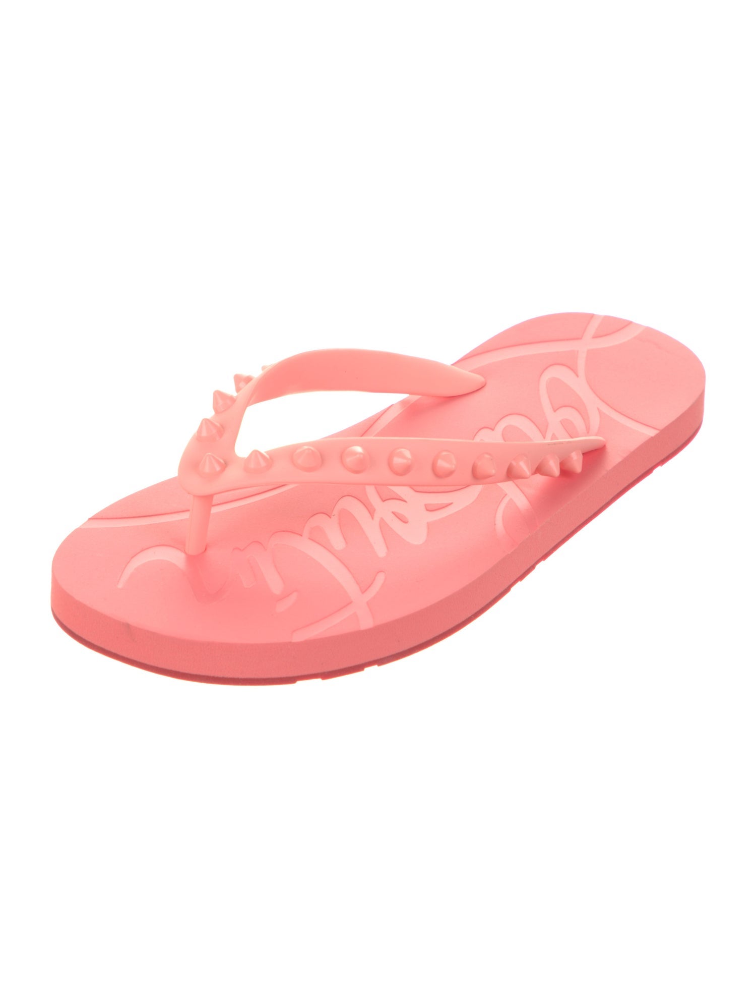 Christian Louboutin Rubber Studded Accents Flip Flops
